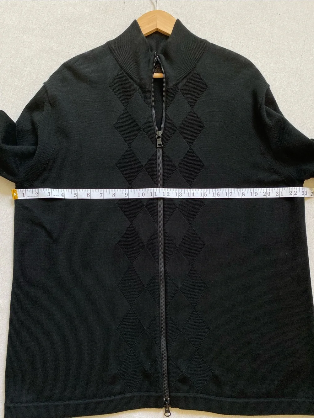 Banana Republic Argyle Pima Cotton Full Zip Sweater Cardigan